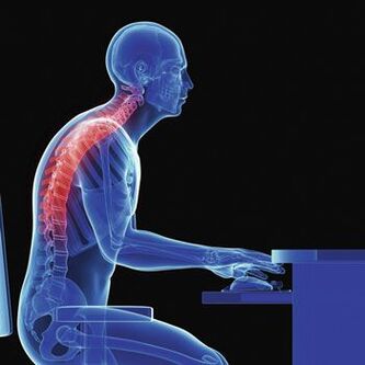 Sedentary work at the computer results in the appearance of back pain